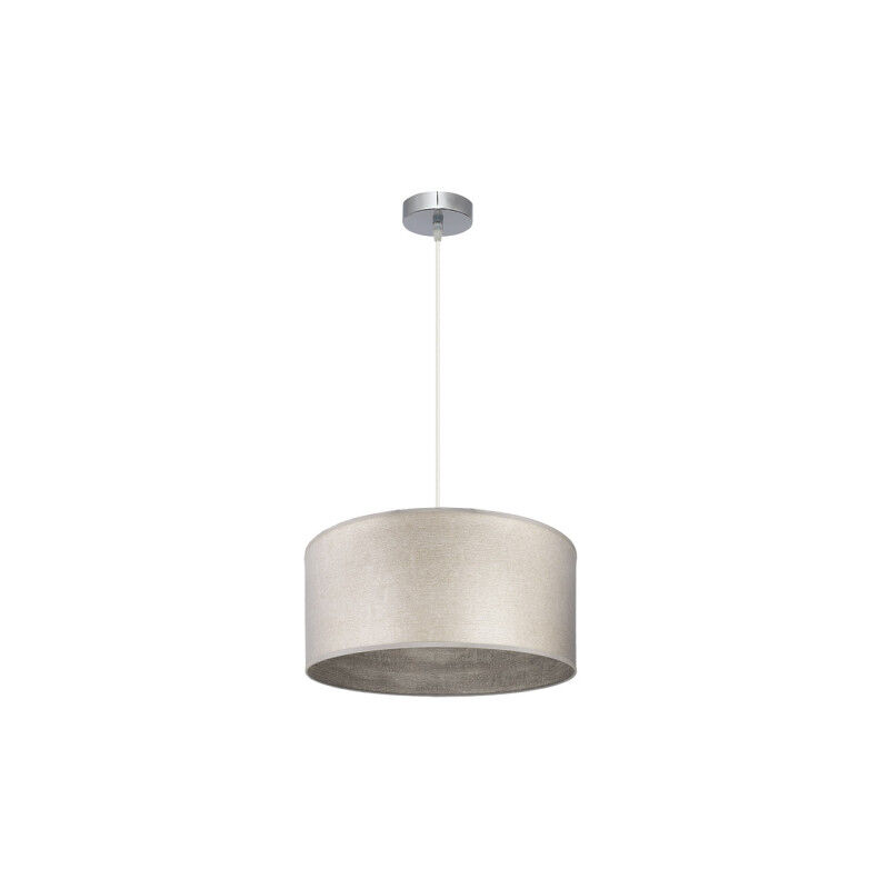 Fabrilamp - Tania Pendelleuchte 1xe27 Nickel/Holz Grau Regx40x40 Cm