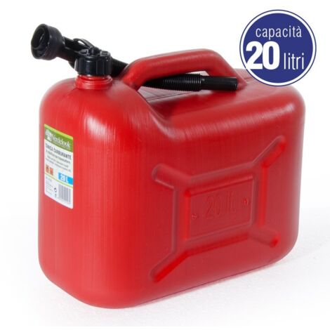 Tanica Benzina 20 Lt Plastica con Boccaglio Trasporto Carburanti Omologata UN
