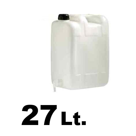 Tanica/Bidone in plastica con predisposizione rubinetto + rubinetto 27lt.