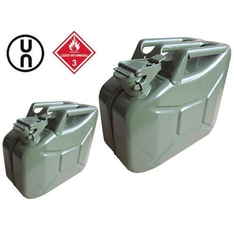 TANICA IN METALLO 20LT PER CARBURANTE INFIAMMABILE BENZINA/DIESEL