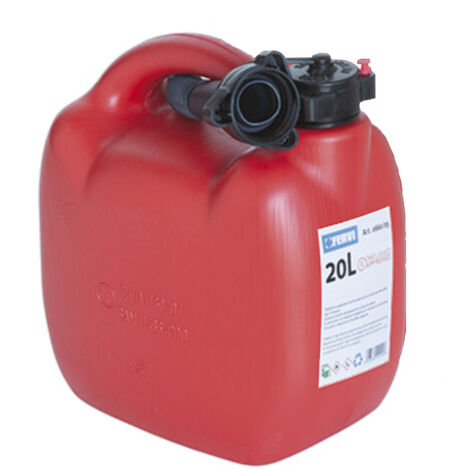 Tanica in plastica rossa 20 lt per benzina gasolio con beccuccio Fervi 0660/20