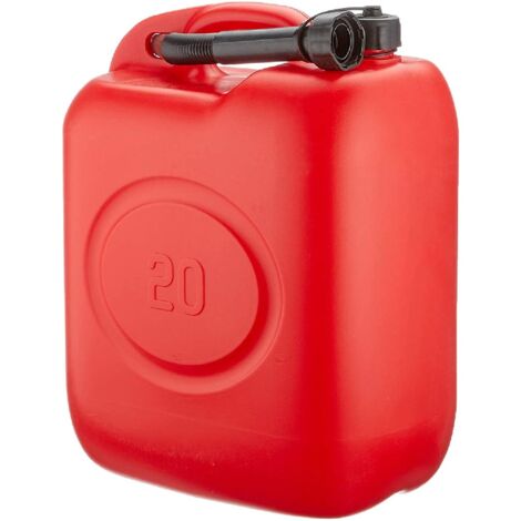 Tanica per carburanti rossa in politeliene con beccuccio flessibile -10 Lt