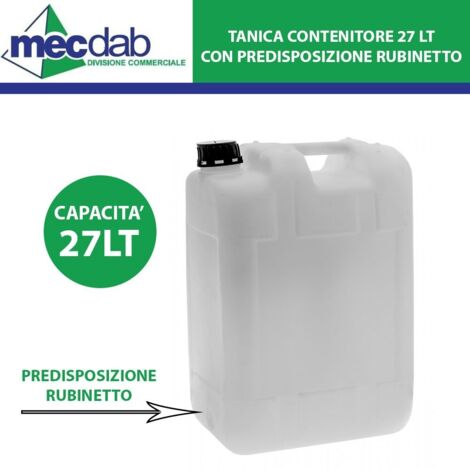 Tanica Uso Alimentare Pesante Lt 27 Con Rubinetto Vino Latte Acqua Liquidi