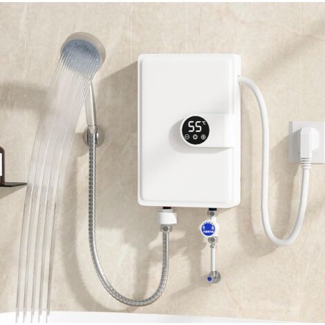Tankless Water Heater Electric 110V on Demand Hot Water Heater Self-Modulating Instant Shower Boiler Kitchen Bathroom