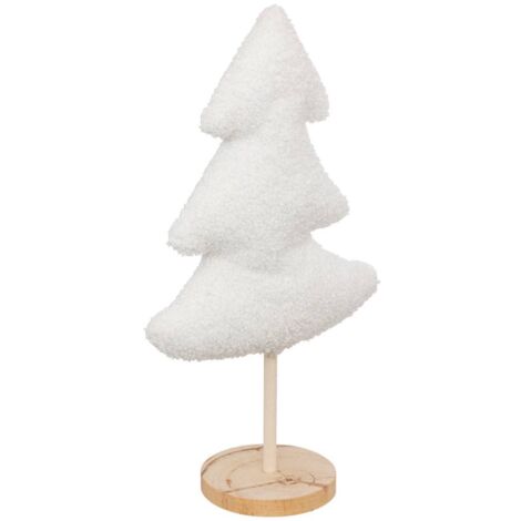 TANNENBAUM HOLZ STOFF ECRU H35CM - Feeric lights & christmas