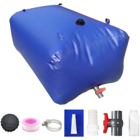 Tanque de agua plegable Ulisem, bolsa de agua portátil de PVC con válvula de cierre, bolsa de agua para acampar, bolsa de almacenamiento de agua de emergencia para jardín al aire libre, 400 L