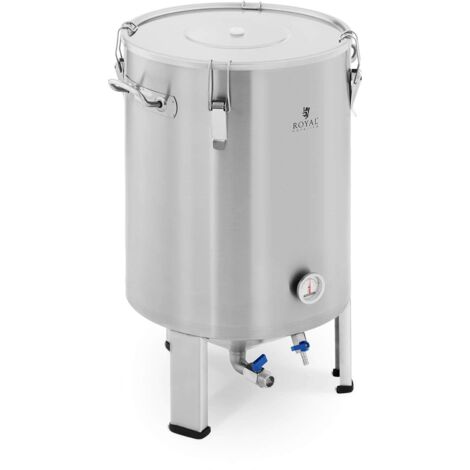 Tanque de fermentación fermentador de cerveza cónico de acero inoxidable (60 litros, rango de temperatura: 0-40 °C, termómetro: °C / °F, sistema de doble evacuación) 140004607