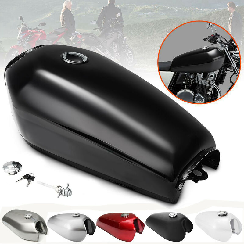 

Tanque de Gasolina de Motocicleta de 2,4 Galones 9L para Honda CG125 Cafe Racer ~ (negro mate)