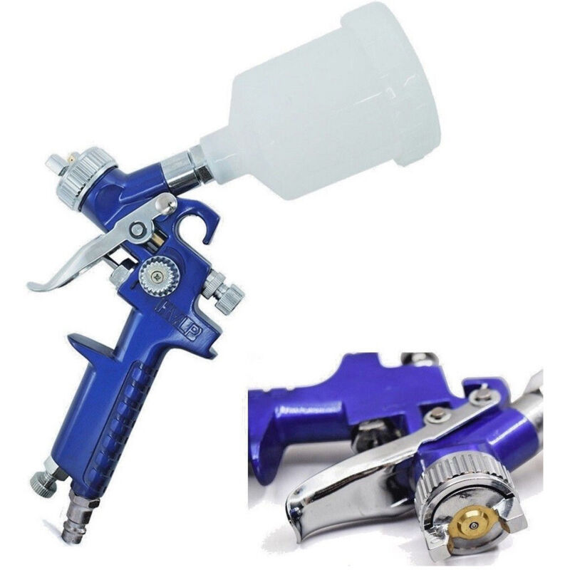 Trade Shop - Pistola Aerografo Spray Gun Serbatorio Verniciatura Innesto Rapido 125 Ml H2000p -