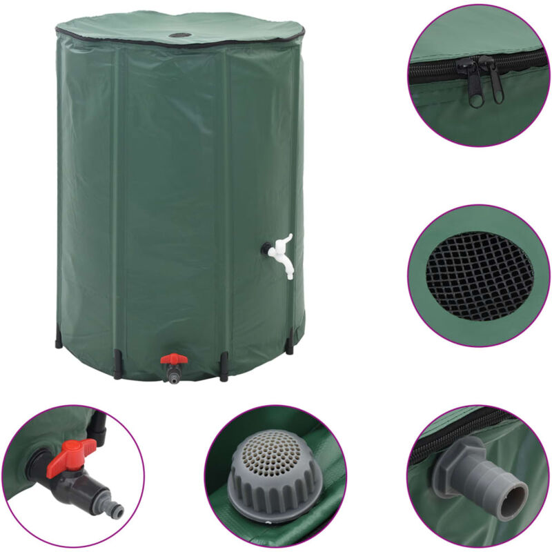 

vidaXL Tanque de Agua de Lluvia Plegable 250 L - Verde