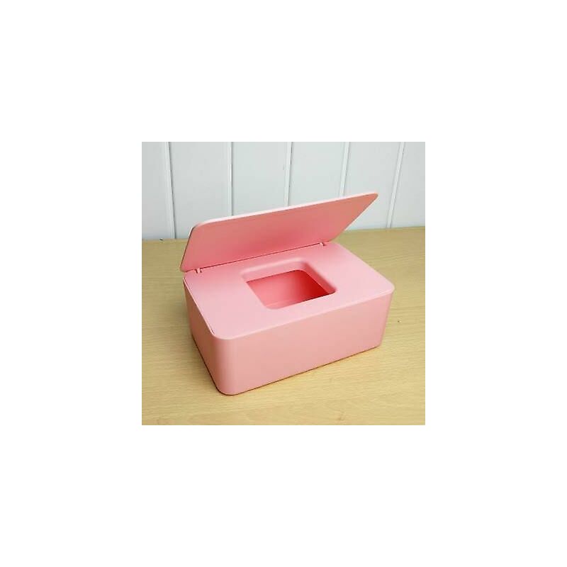 Taosheng Wet Wipes Box Baby Toilet Paper Box Storage Box Plastic Wet Wipes Dispenser with Lid Travel Tissue Storage Box for Home and Office (Pink)