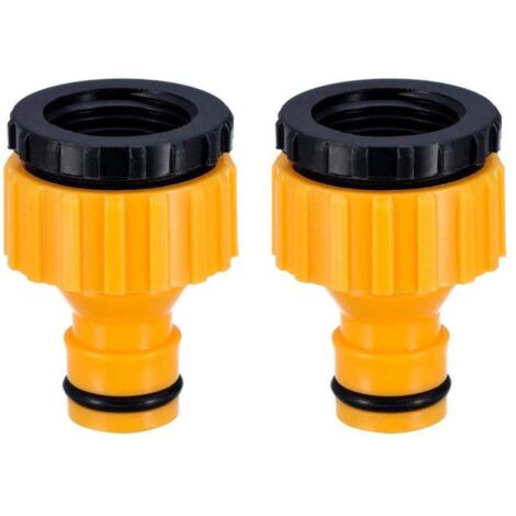 Tap Adapter, 2-Pack Plastic 3/4'' and 1/2'' BSP Threaded Garden Hose Tap Connector 2 in 1