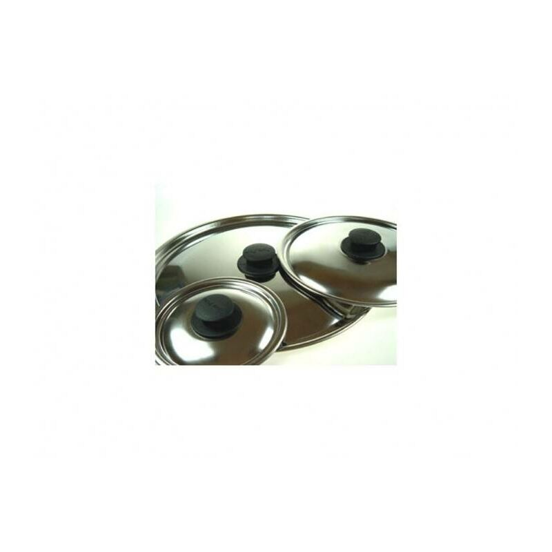 

Tapa Acero Inox Pomo Baquelita 22 Cm
