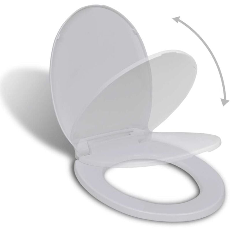 

vidaXL Asiento Tapa de Inodoro con Cierre Suave Blanco Ovalada - Blanco