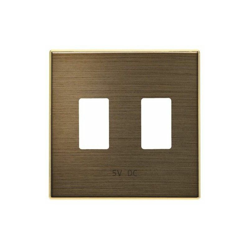 

Tapa cargador doble USB oro envejecido Sky 8585.3 OE - Niessen