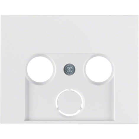 Tapa con toma para TV de 2 o 3 salidas de la serie “Berker K1” IP20 55,5x70,5x7mm color blanco polar