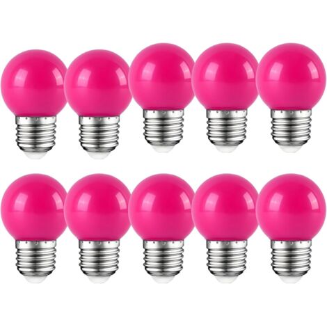 Tapa de bombilla E27, 2 W, bombilla LED Edison, bombilla morada para golf, patio, fiesta, Navidad, paquete de 10 [Clase energética E]
