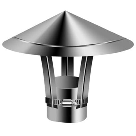 ODIPIE Tapa de chimenea de acero inoxidable con protección contra la lluvia para tuberías, color plateado, 80-300 mm (150 mm/5,90 pulgadas)