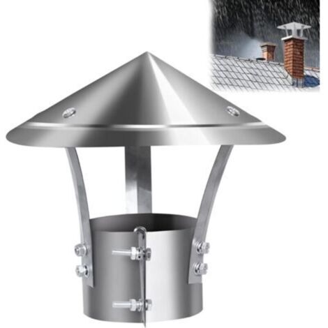 Tapa de chimenea, tapa de campana, tapa de conducto de humos, protector de lluvia de acero inoxidable, a prueba de lluvia y nieve, para chimeneas, estufas de exterior, tubos, diámetro 100 mm