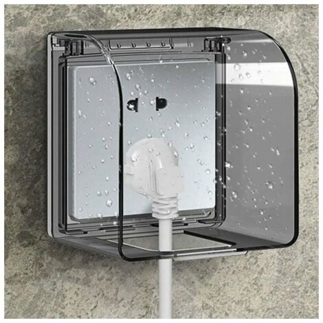 Tapa de enchufe a prueba de niños modelo 86, caja de enchufe universal impermeable, 12,2 × 10,8 × 7,3 cm, enchufes de interruptor para exteriores impermeables,