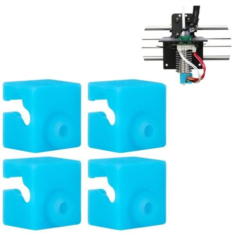 Tapa de extremo caliente de bloque calefactor de silicona para impresoras 3D ANYCUBIC I3 Mega S Mega X Pro y Chiron (paquete de 4)