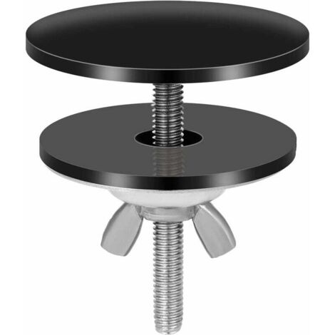 Tapa de fregadero de acero inoxidable de 5,08 cm, impermeable, color negro, 1 unidad.