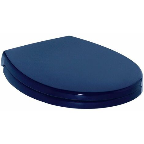 Tapa de inodoro CONTOUR 21 bisagras fabricada en acero inoxidable azul IDEAL STANDARD