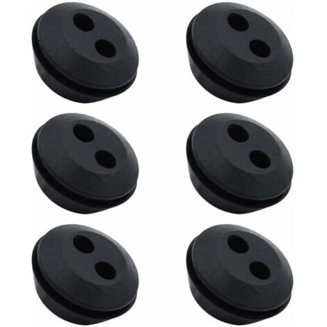 Tapa de línea de combustible (paquete de 6), sello de goma, tanque, paso de manguera de 2 orificios, paso de manguera de tanque de combustible, accesorios para desbrozadoras