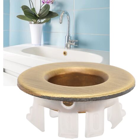 Tapa de rebosadero para lavabo, acabado bronce, cobre, dimensiones 3 x 1,5 cm, 1 pieza