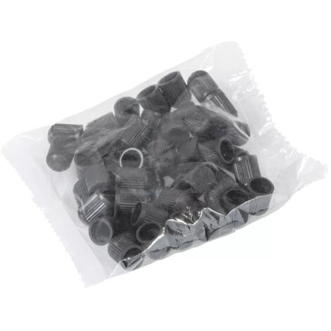 TAPA DE VÁLVULA DE PLÁSTICO NEGRO, 50 PIEZAS, TUERCA DE VÁLVULA DE RUEDA DE AUTOBÚS