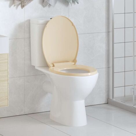 Tapa de váter con cierre suave desenganche rápido ovalada beige