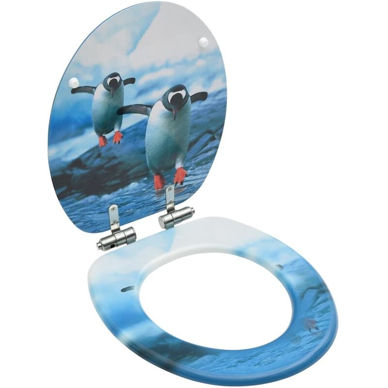 

Tapa de váter WC de cierre suave MDF diseño de pingüinos