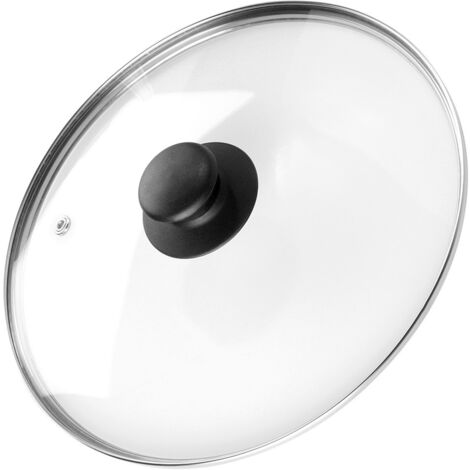 Tapa de vidrio para ollas, sartenes y cacerolas, pomo universal, 24 cm