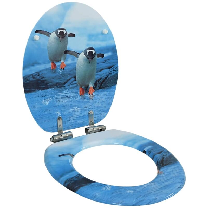 

Tapa de váter WC de cierre suave MDF diseño de pingüinos - Multicolor