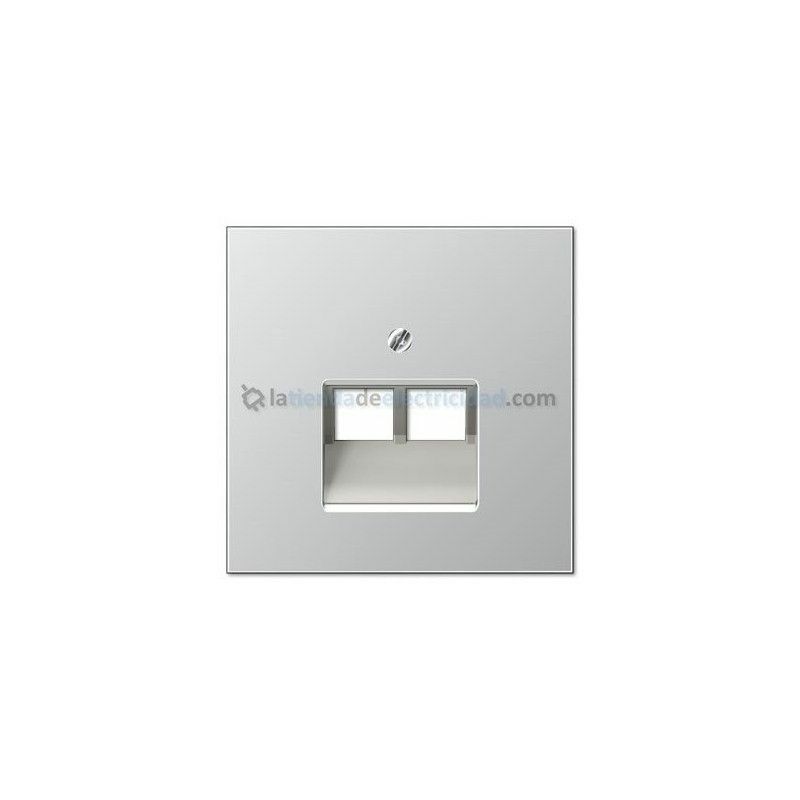 

Tapa doble para toma de teléfono o datos RJ11-RJ45 ALUMINIO AL 2969-2 UA - Jung