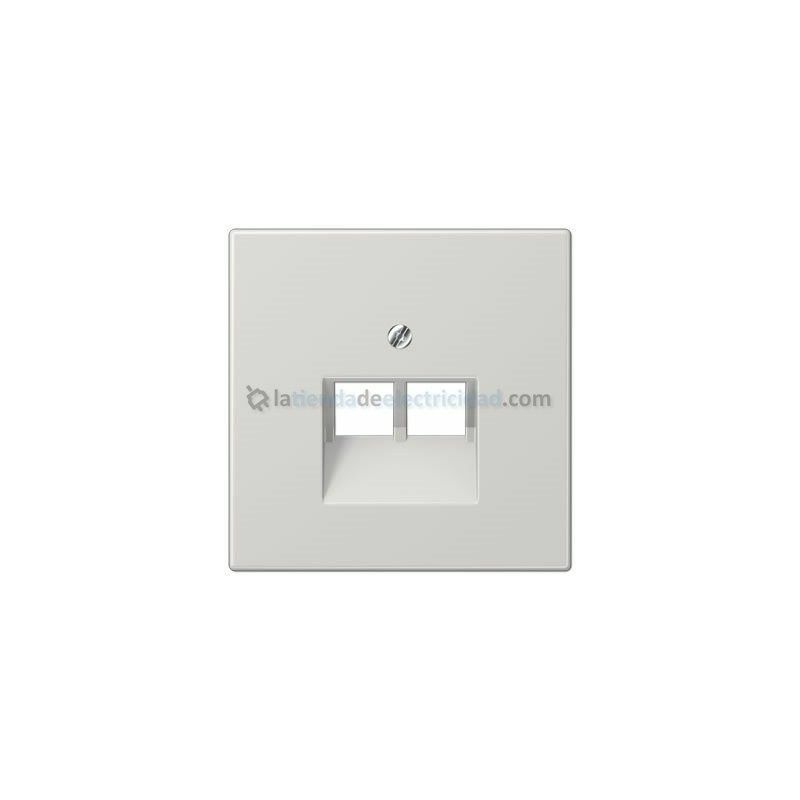 

Tapa doble para toma de teléfono o datos RJ11-RJ45 GRIS CLARO LS 969-2 UA LG - Jung
