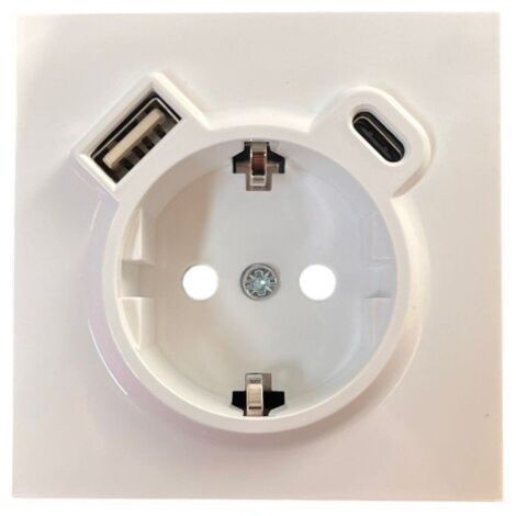 Tapa enchufe con USB a + USB C Blanco brillo Enchufe Dynamic ART S40 Atmoss