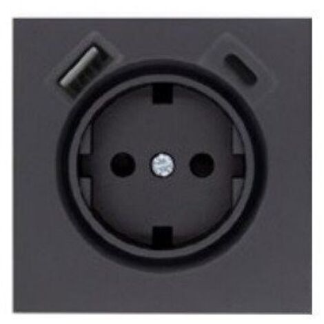 Tapa enchufe con USB a + USB C negro Mate Dynamic ART S40 Atmoss