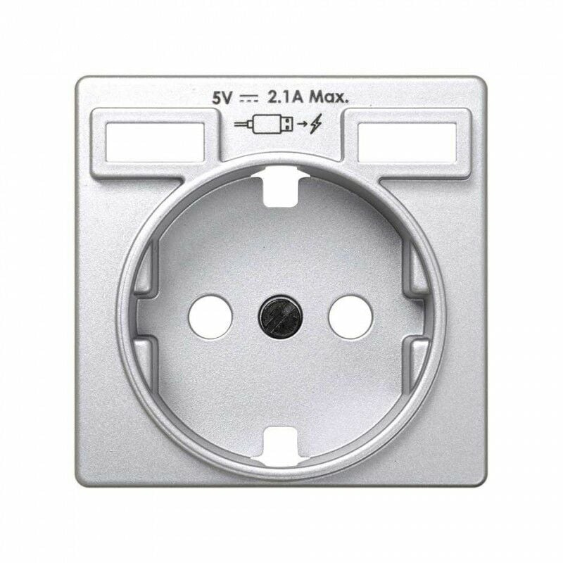 

Tapa enchufe Schuko 2p+ tt 16AX con doble cargador USB Simon 82 Concept 8200049-093 Aluminio