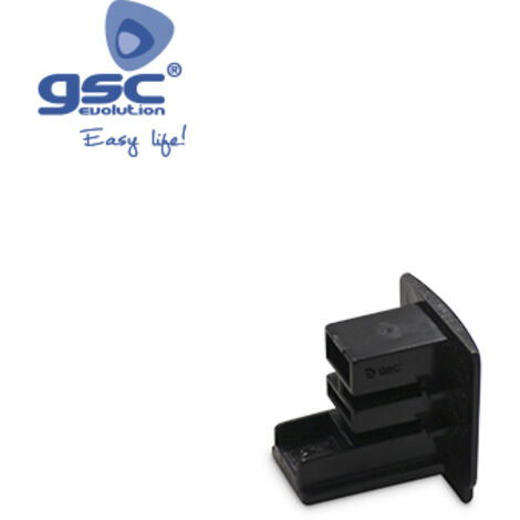 Tapa final 3 vias Negro para foco carril LED