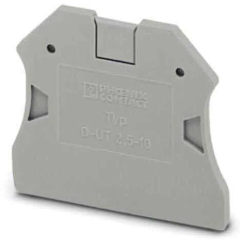 Tapa Final D-UT Color Gris Bornas Carril Serie UT de 2,5 a 10 mm