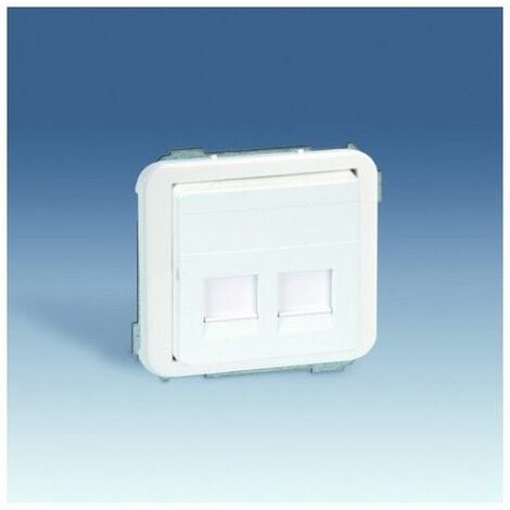 Tapa informatica 2 conectores RJ45 blanco SIMON 75589-60