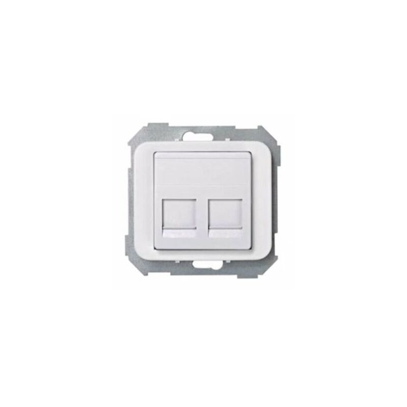 

Tapa informática universal doble para conector AMP RJ, Simon 75 75589 | Gris-75589-65