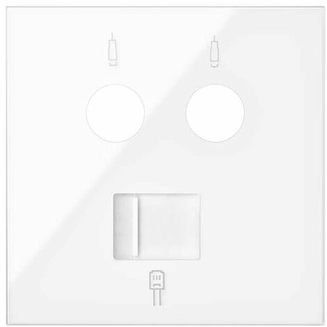 TAPA P/TOMA R-TV+SAT C/RJ45 2M S.100 BL.