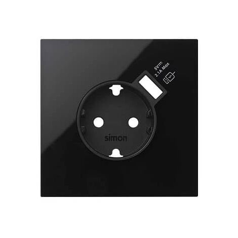 Tapa para base enchufe y cargador usb Simon 100  Negro