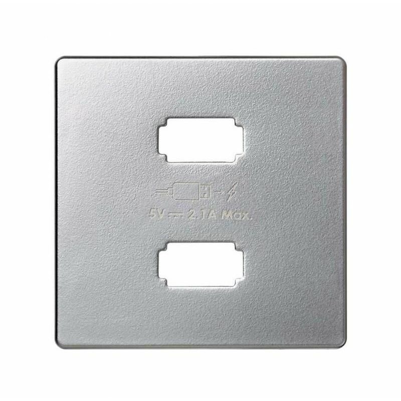 

82 | Tapa cargador USB 2 conectores aluminio 8211096-093 - Simon