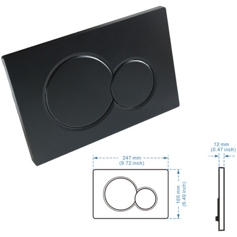 Tapa para cisterna de inodoro con sistema de doble descarga para JBL Sigma 01 – Negro brillante, plástico, instalación sin herramientas