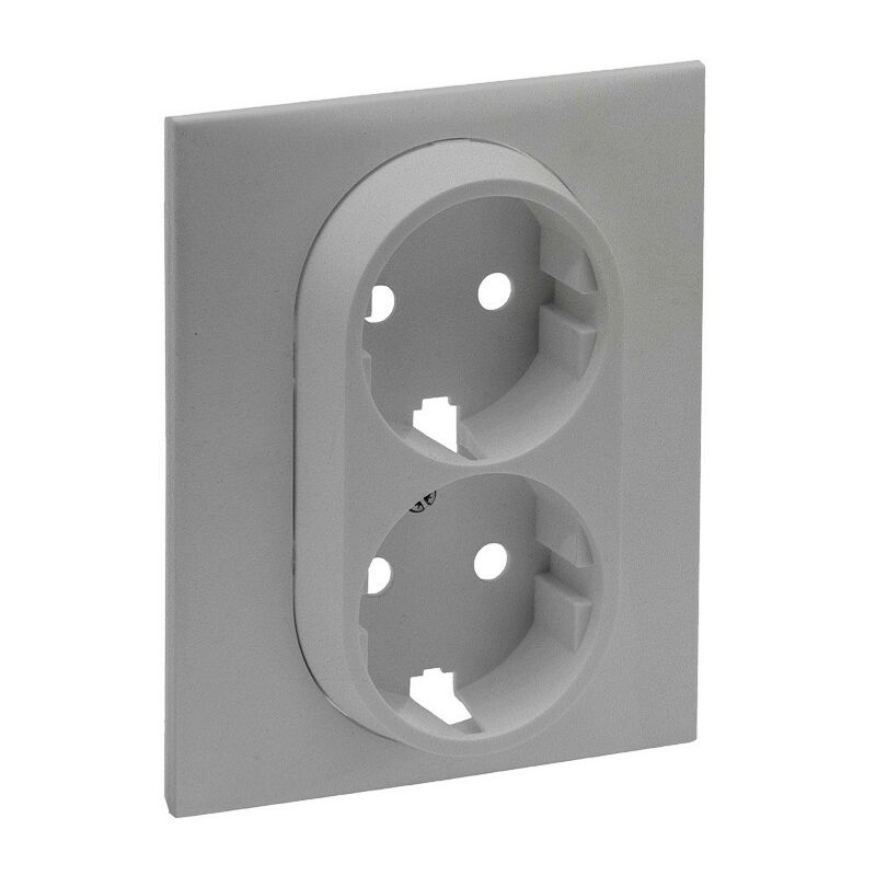 

Tapa para Enchufe Schuko 2P+T doble Legrand 864322 serie Niloe Step Aluminio