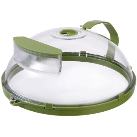 Tapa protectora transparente para microondas con asa y bandeja recolectora de agua - Accesorios de cocina