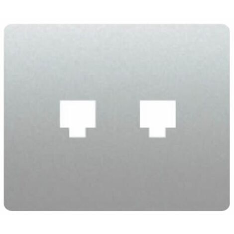 Tapa toma doble TELF o RJ45 ALUMINIO MERCURIO BJC IRIS 19882-MA
